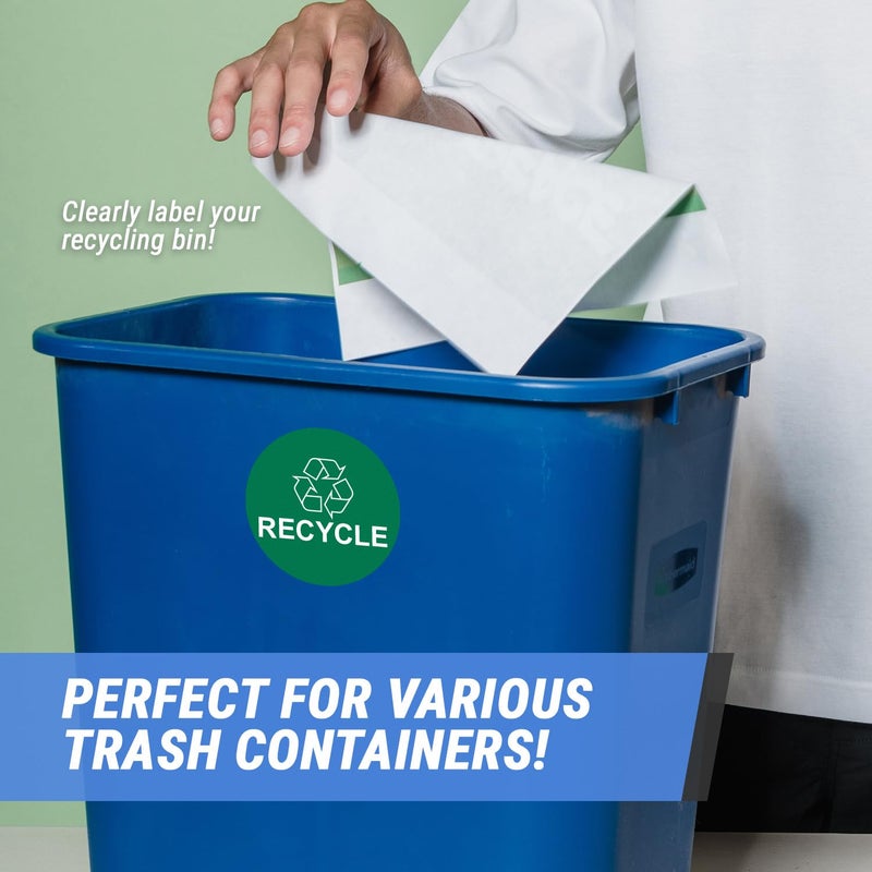 OfficeSmartLabels Recycling Labels with Recycle Symbol (3 inch, Green - 300 Labels) Circle Dot Recycle Stickers for Trash Cans, Containers or Walls - Image 4